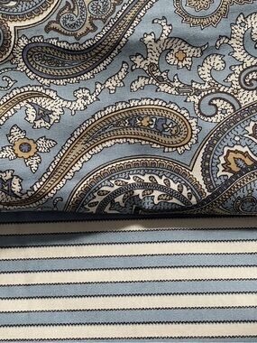 NEW SET - Ralph Lauren Queen Stripe Bedskirt + COLCHESTER Paisley Sham